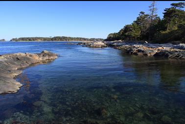 shallow channel between Discovery Island and rock islet