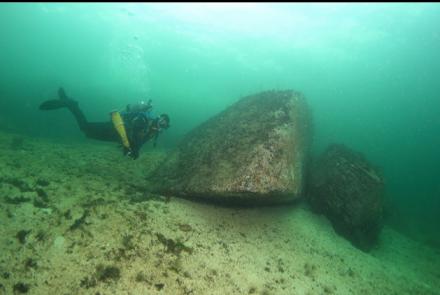 large rocks 20 feet deep