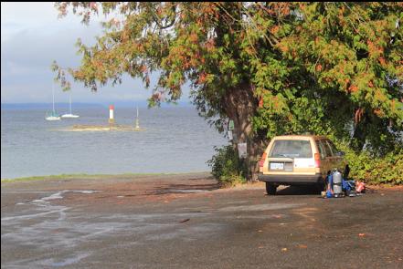 parking by the boat ramp
