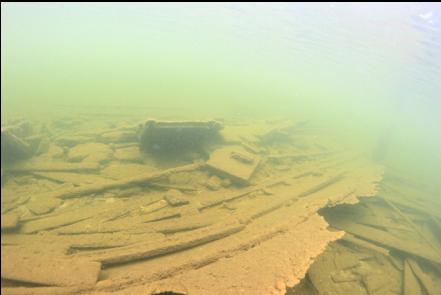 bottom of hull of wreck