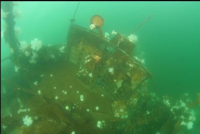 looking down at front wall of wheelhouse