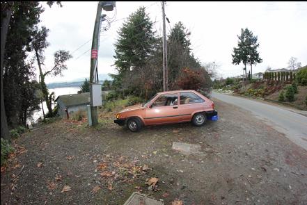 parking at the top of the stairs