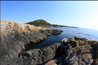 boat anchored in notch