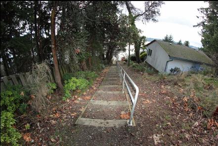 the top of the stairs