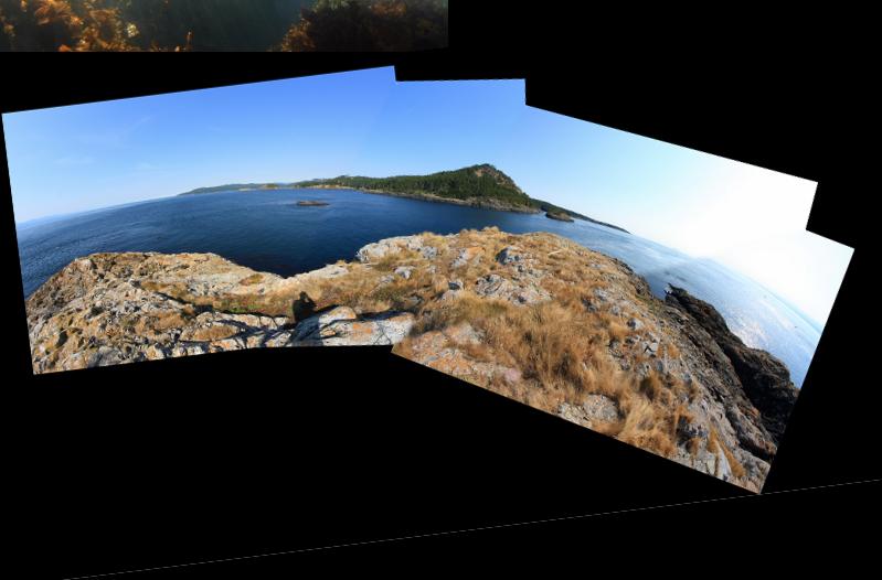 panorama of the view from the top of Church Island