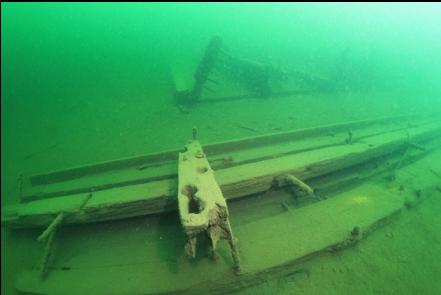 piece of the dock lying off to the side