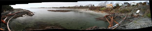 panorama of small bay at point