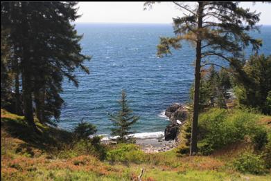 view of beach from road