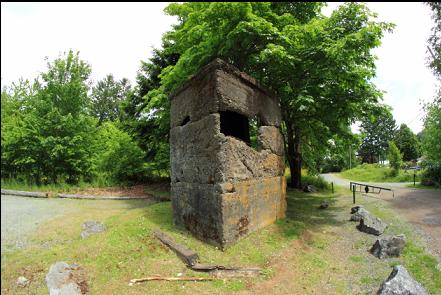 ruins at entrance to park