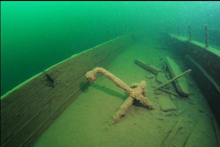 anchor on the deeper part of the dock