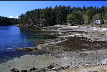 entry-point beach with pass on top left