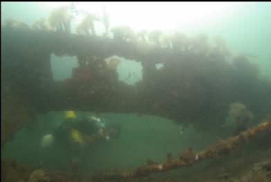 looking under wreckage