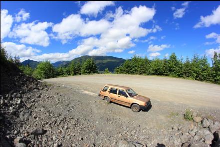 logging road above the lake