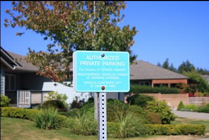 sign at parking lot