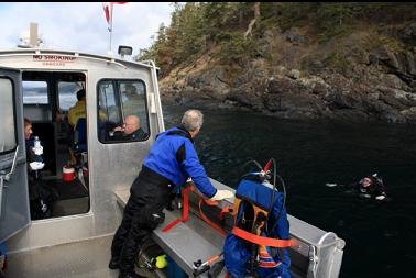 "nope. Don't see any more divers in the water. Let's go."