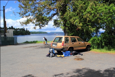 parking near the boat ramp