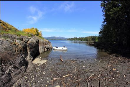 anchored near the point