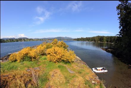 anchored in the small bay