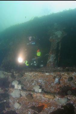 EXITING HOLE IN WRECK