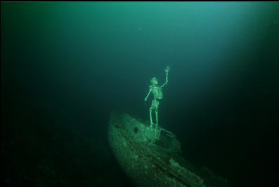 skeleton on sailboat