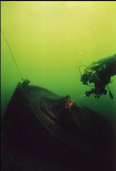 LOOKING AT DECORATED WARBONNET ON LOG TENDER