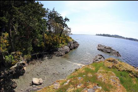 small bay on the opposite side of the point