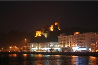 Muscat waterfront and another castle