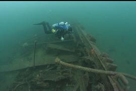 Barge wreck in Deep Cove