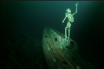 skeleton on sailboat