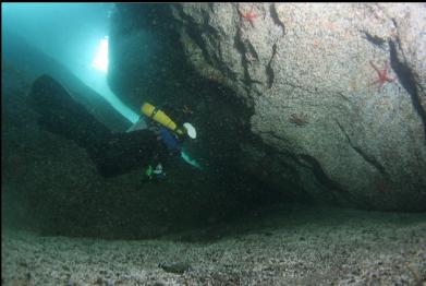 stirring up sand in small cavern