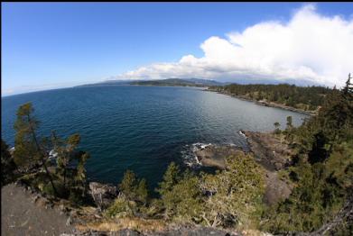 view from top of trail looking towards Sooke