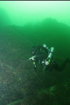 SWIMMING NEXT TO WALL