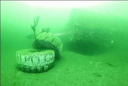 tires and a drydock corner