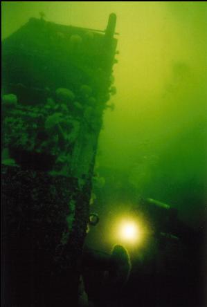 DIVER ON WRECK