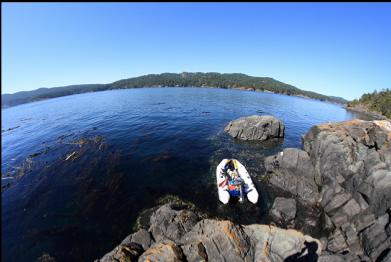 anchored next to islet