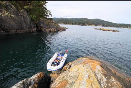 anchored next to the islet