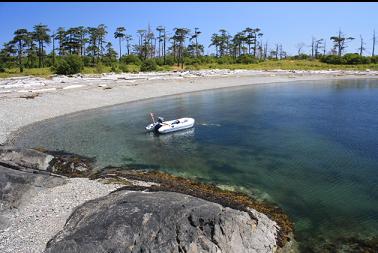 anchored in bay