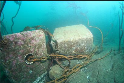 cement mooring blocks and chain