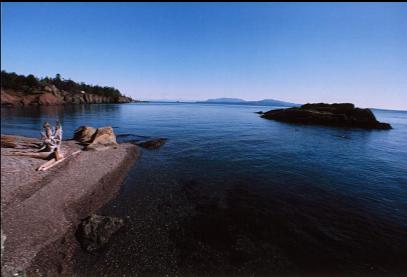 BEACH AND ISLAND AT HIGH TIDE