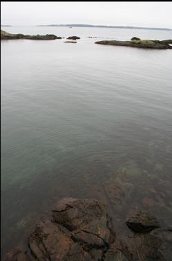 reefs at entrance to cove