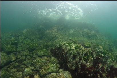 looking up to surface near entry-point