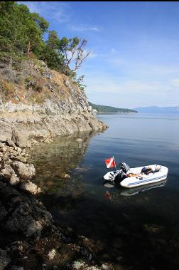 anchored in small bay