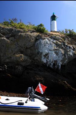 beached in cove under light