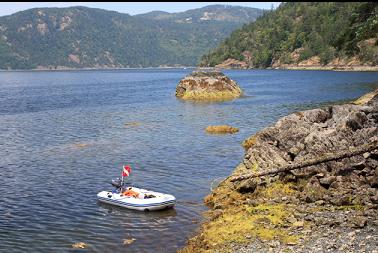 looking up Inlet to rock