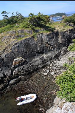 looking down at cove from light