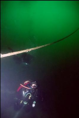 AT BOTTOM OF MOORING LINE