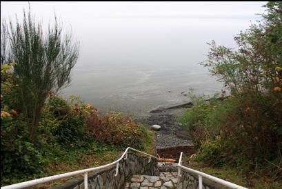 beach at bottom of stairs