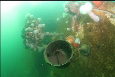 stuff on fallen-over roof of wheelhouse