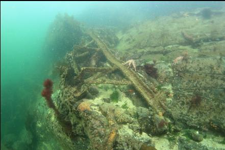 wreckage on a ledge