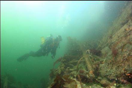 wreckage on a ledge